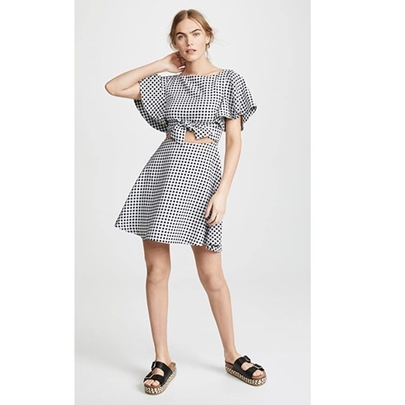 Likely Hardeen Gingham Tie-detail Cutout Dress 2 - Picture 1 of 9